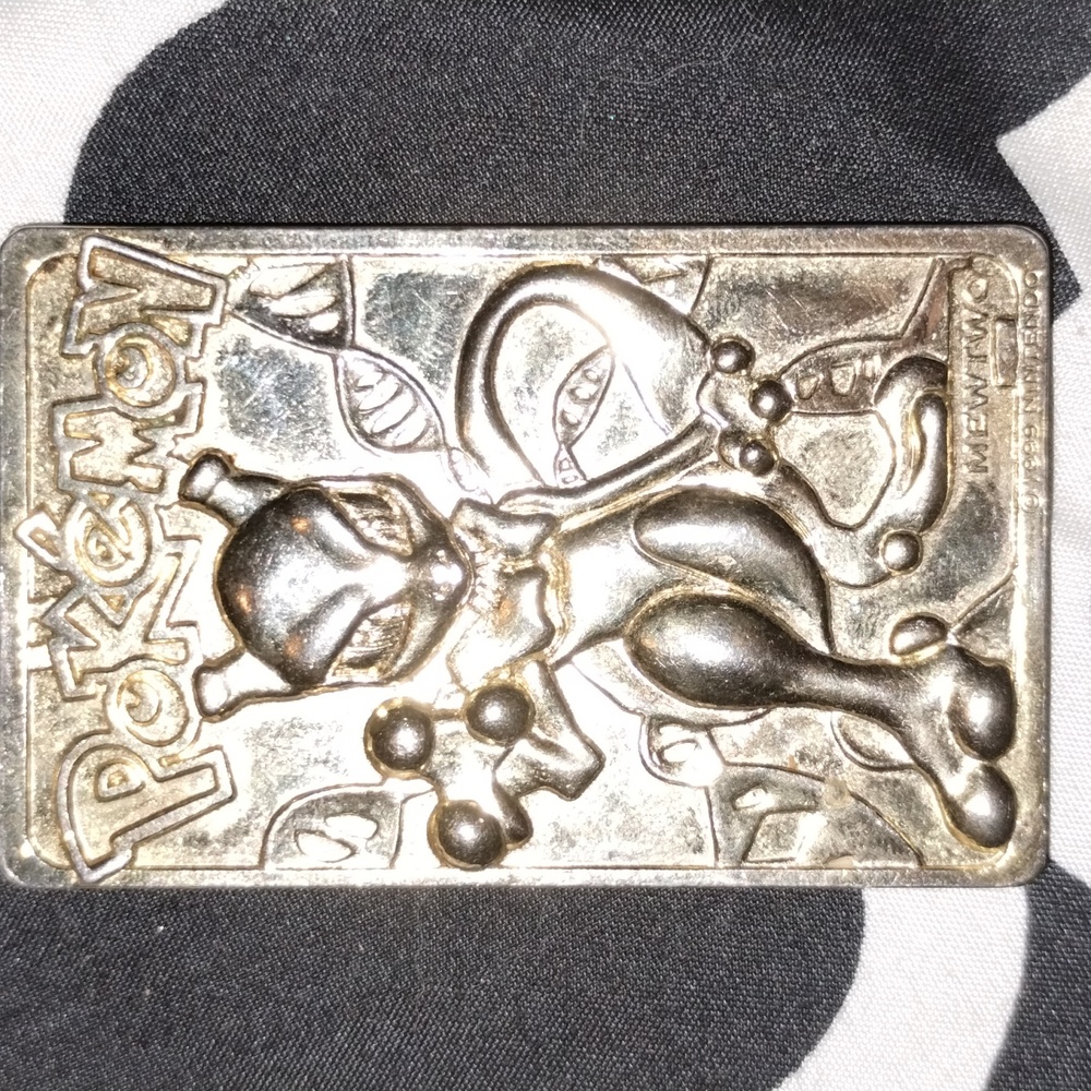 Vtg Pokémon mewtwo 24k gold plated training card #150 1999 Nintendo